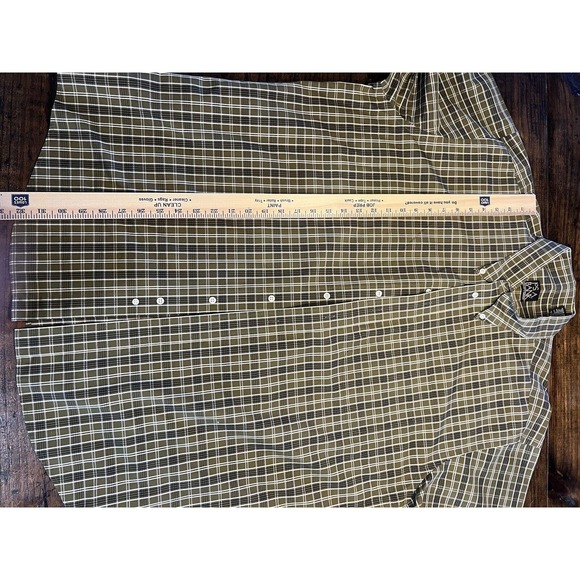 Jos A Bank Traveler's Collection Army Green Button Down Shirt Men's XL - Picture 3 of 6